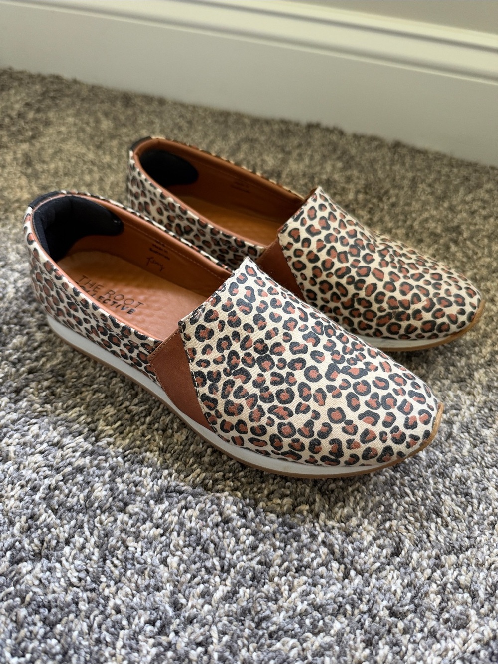 The Root Collective Sabrina Leopard Print Slip-on Sneakers